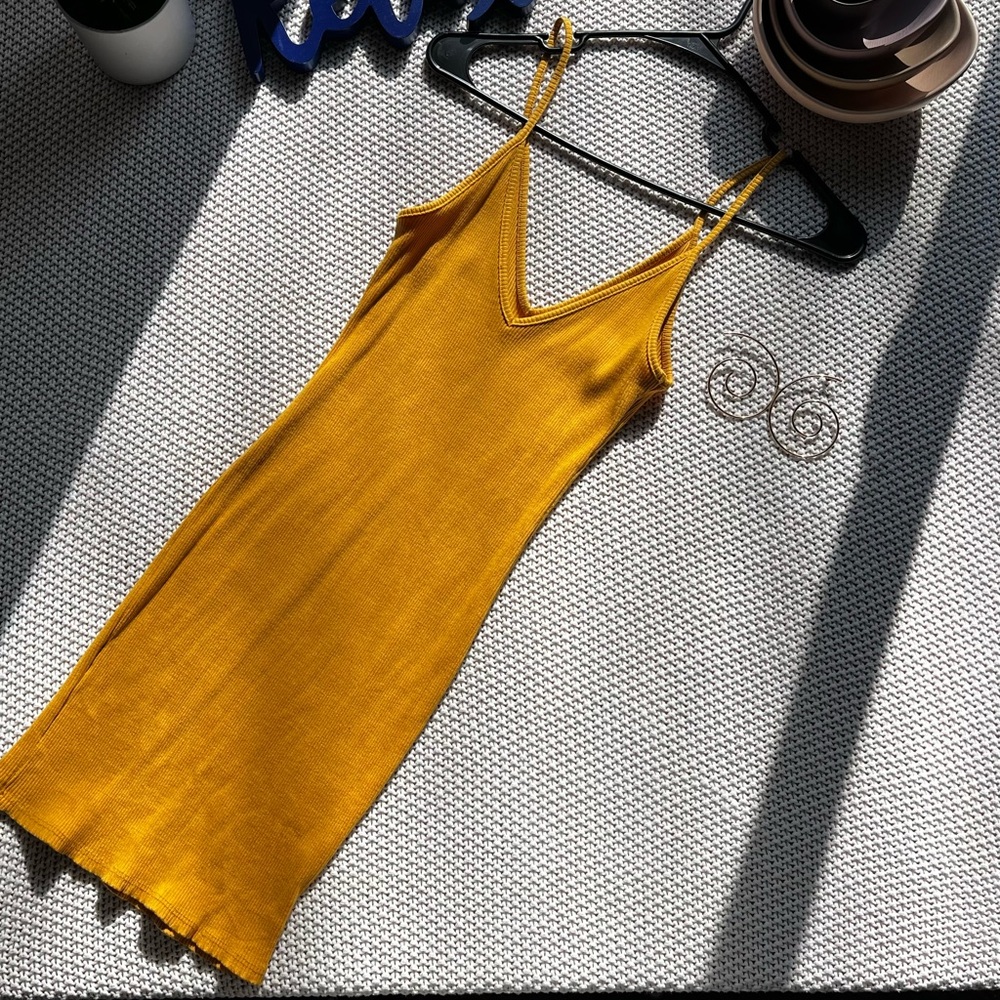 Yellow, sexy, skin tight, mini.